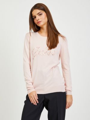 Slim fit pulóver Guess rózsaszín