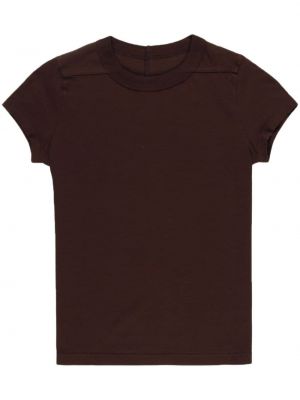 T-shirt con scollo tondo Rick Owens marrone