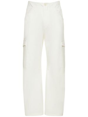 Pantaloni cargo di cotone Bluemarble bianco