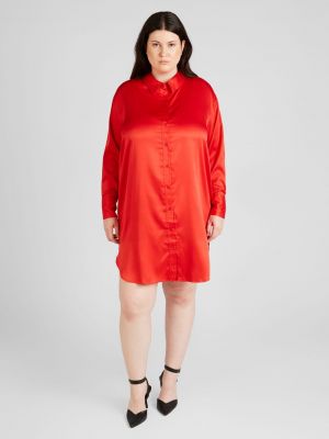 Платье-рубашка Only красное