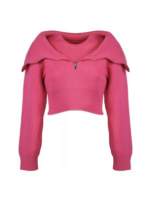 Sweter z okrągłym dekoltem Jacquemus różowy