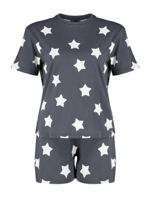 Dzianinowa piżama z nadrukiem w gwiazdy Trendyol