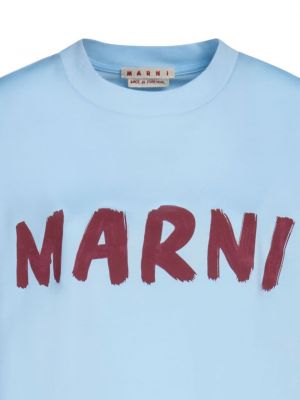 Raštuotas medvilninis marškinėliai Marni mėlyna