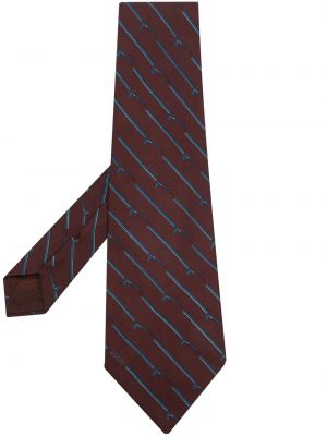 Cravatta con stampa Gucci Pre-owned marrone