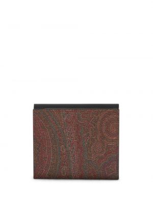 Žakardinis iš natūralios odos piniginė su paisley raštu Etro