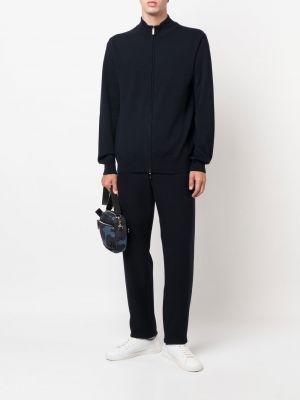 Strickjacke mit reißverschluss Giorgio Armani blau
