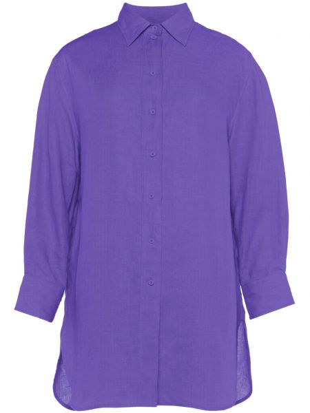 Lněná košile Eres fialová