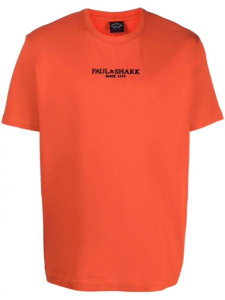Тениска с принт Paul & Shark оранжево