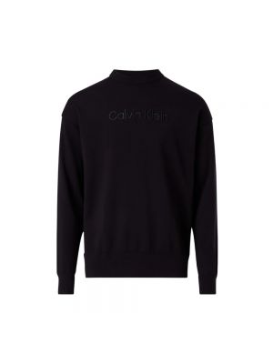 Bluza z okrągłym dekoltem Calvin Klein czarna