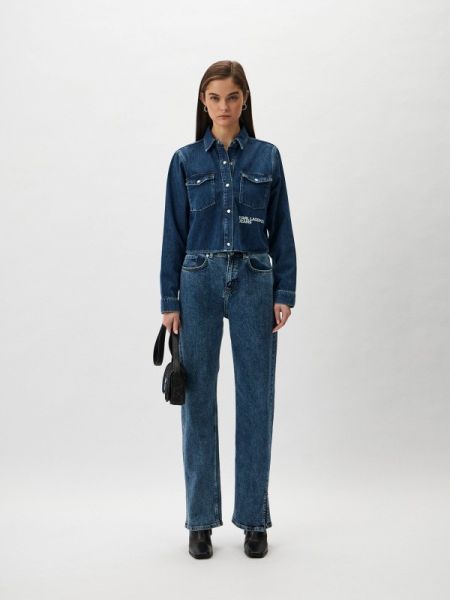 Джинсовая рубашка Karl Lagerfeld Jeans синяя