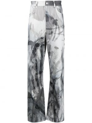 Παντελόνι με ίσιο πόδι με σχέδιο με αφηρημένο print Mcq μαύρο