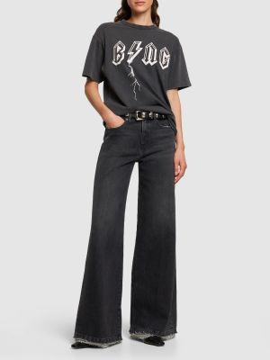 Jersey bombažna majica Anine Bing črna