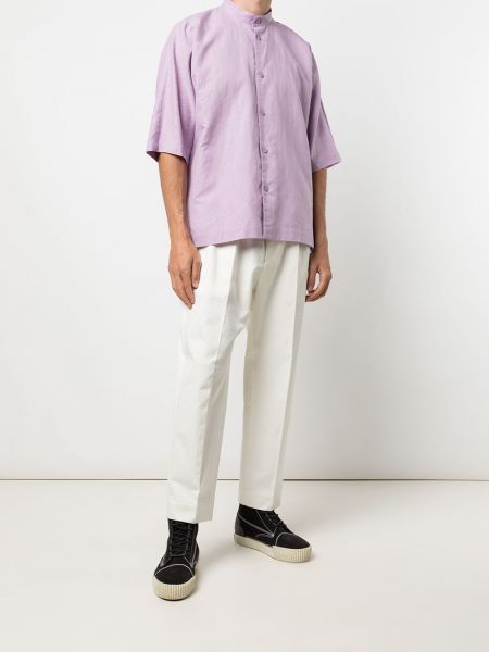 Camisa con cuello alto Homme Plissé Issey Miyake violeta