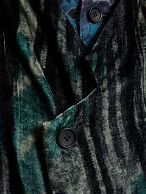 Palton de mătase Yohji Yamamoto albastru