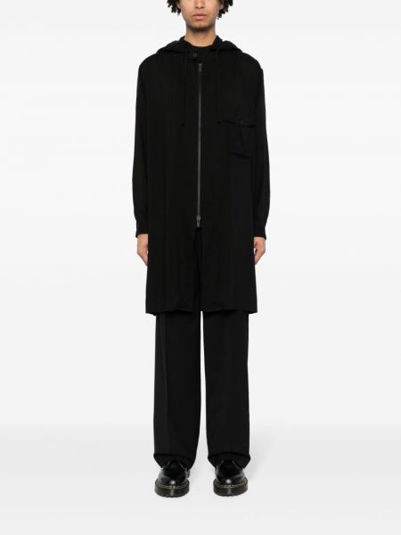 Paltas su užtrauktuku su gobtuvu Yohji Yamamoto juoda