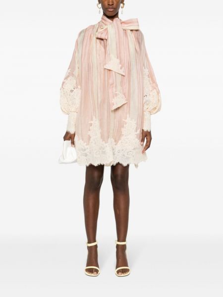 Mežģīņu mini kleita Zimmermann rozā
