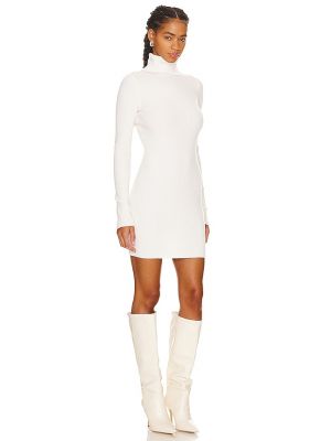 Mini vestido con cuello alto de tela jersey Enza Costa blanco