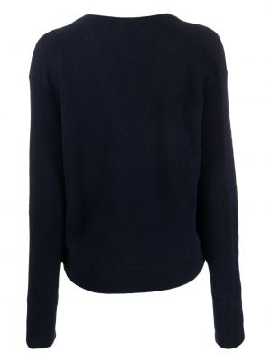 Pletený pulovr s výšivkou Lacoste modrý