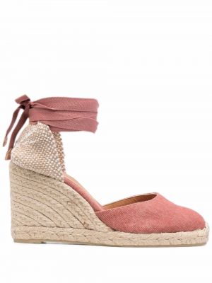 Plattform semsket skinn espadrillos Castañer rosa