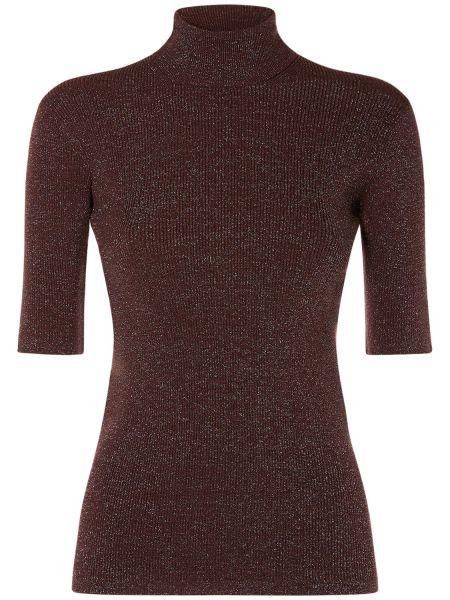 Viskose turtleneck topp Max Mara brun