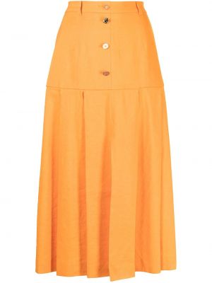 Midi sukně s knoflíky Rejina Pyo oranžové