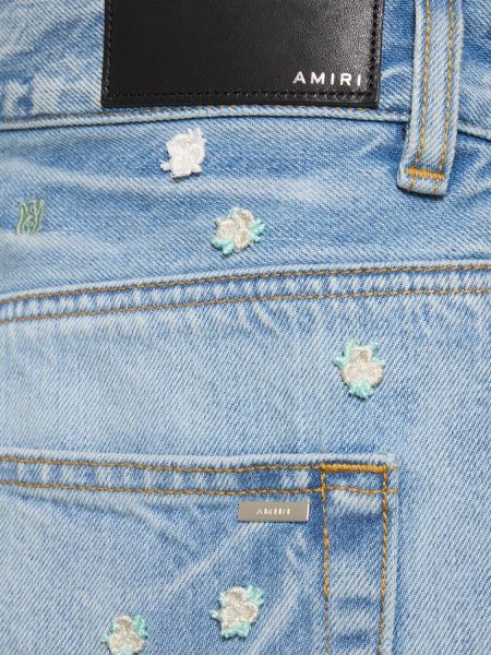 Kvetinové džínsy s rovným strihom Amiri