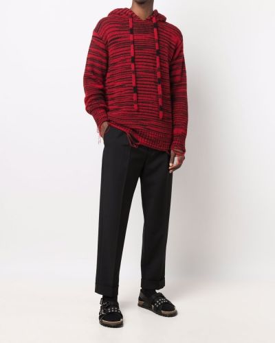 Jersey a rayas con capucha de tela jersey Laneus rojo
