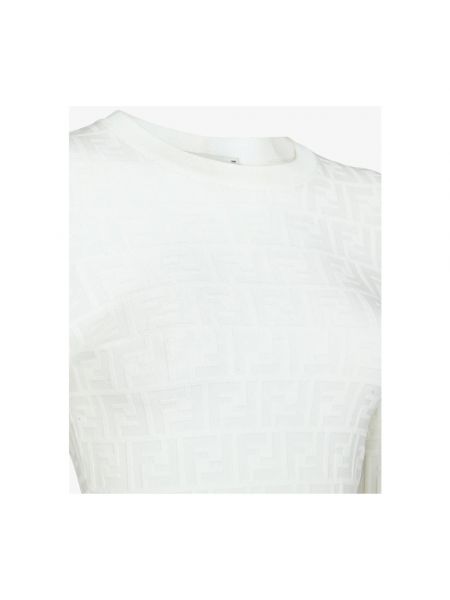 Mini vestido manga larga Fendi blanco