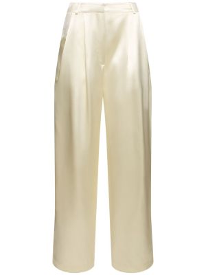 Pantalones de seda Loulou Studio blanco