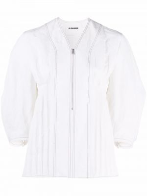 Blusa con escote v Jil Sander blanco