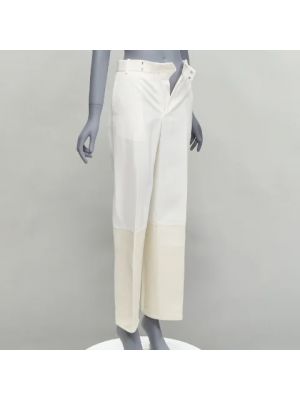 Spodnie z wiskozy Celine Vintage białe