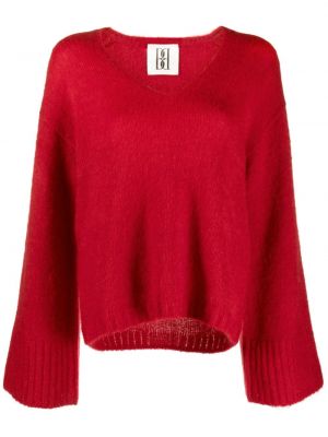 Pull en tricot à col v By Malene Birger rouge