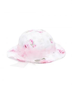 Cappello a fiori di tulle Monnalisa bianco