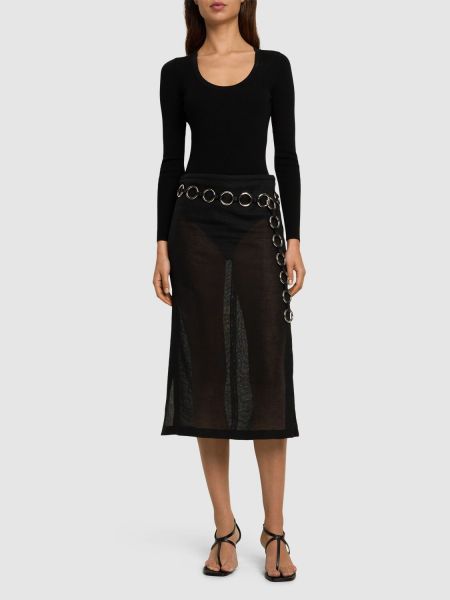 Krepové midi sukně Michael Kors Collection černé