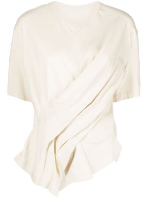 Asimetriškas medvilninis marškinėliai Jnby balta