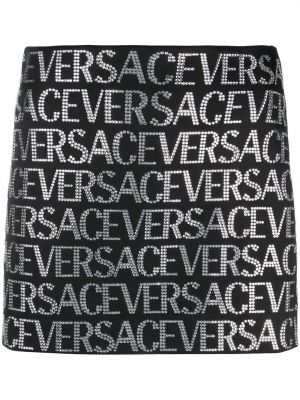 Мини пола с кристали Versace черно