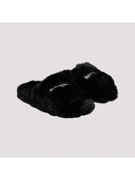 Zapatillas de cuero de cuero sintético Balenciaga negro