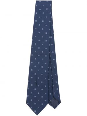 Jacquard seiden krawatte Emporio Armani blau