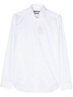 Bombažna srajca iz šifona iz krep tkanine Corneliani bela