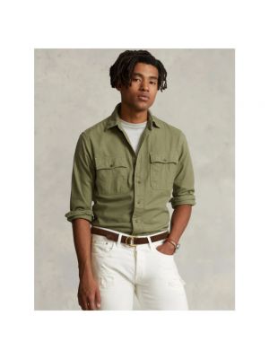 Camisa de algodón Polo Ralph Lauren verde