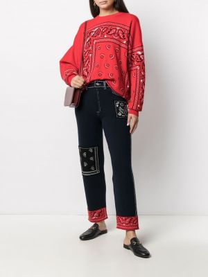 Jersey de cachemir de tela jersey con estampado de cachemira Barrie rojo