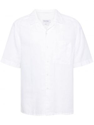 Chemise brodée à imprimé Calvin Klein blanc
