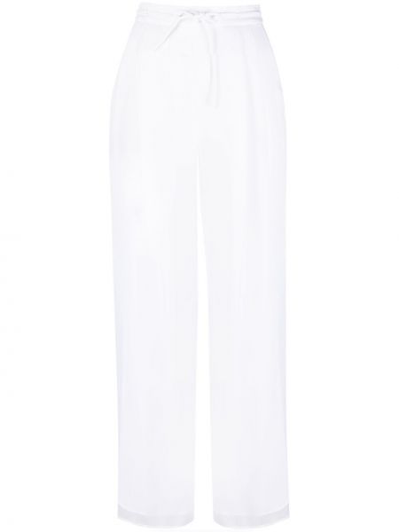 Pantalones con cordones bootcut Emporio Armani blanco