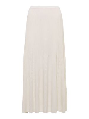 Kašmírové hedvábné midi sukně Gabriela Hearst bílé