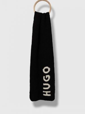 Однотонный шерстяной шарф Hugo черный