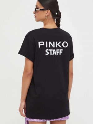 Памучна тениска Pinko черно