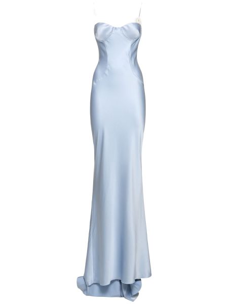 Vestido largo de seda Ermanno Scervino azul