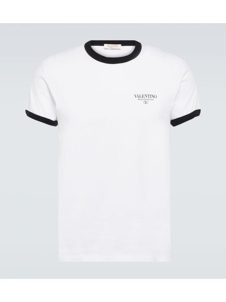 Памучна тениска от джърси Valentino бяло