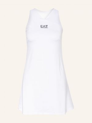 Šaty se síťovinou Ea7 Emporio Armani bílé