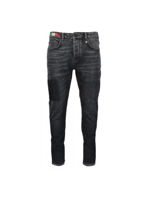 Slim fit zerrissene skinny jeans Carlo Colucci schwarz